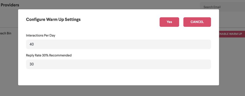 Configuring Email Warm-up